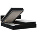 Pat ottoman cu saltea cu headboard 2 buc. Negru Catifea - WALTI WALTI