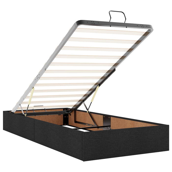 Pat Ottoman cu Saltea și LED Negru 90 x 200 cm Țesătură WALTI