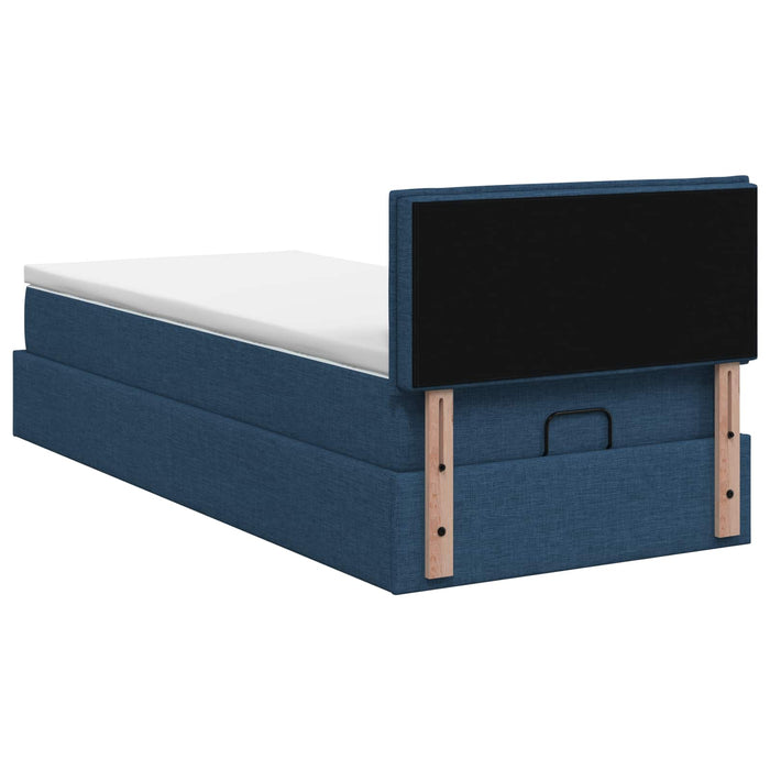 Pat Ottoman cu Saltea și LED albastru 100 x 200 cm Țesătură WALTI