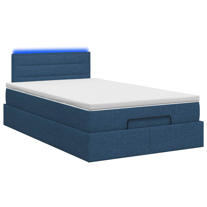 Pat Ottoman cu Saltea și LED albastru 120 x 200 cm Țesătură WALTI