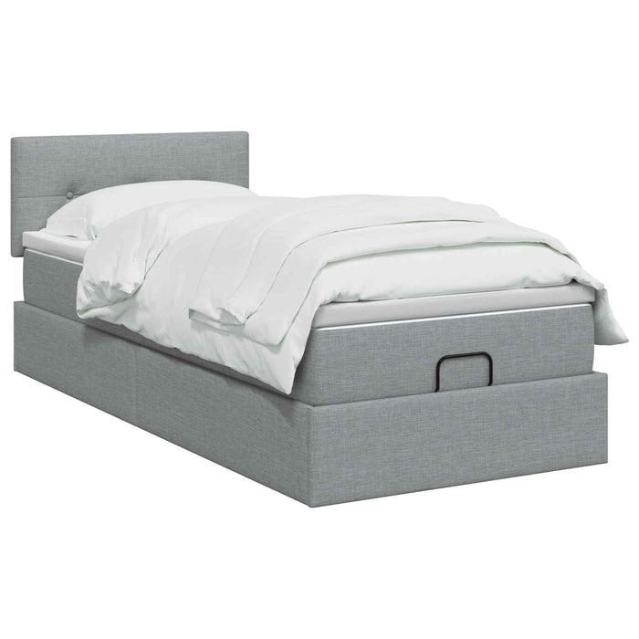 Pat Ottoman cu Saltea și LED Gri deschis 80 x 200 cm Țesătură WALTI