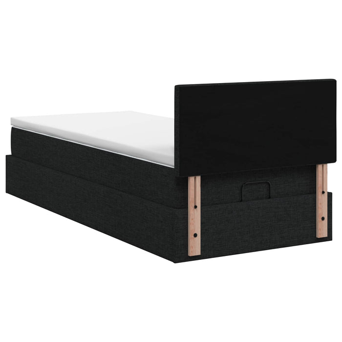 Pat Ottoman cu Saltea și LED Negru 80 x 200 cm Țesătură WALTI