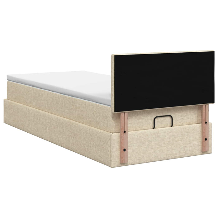Pat Ottoman cu Saltea și LED Crem 100 x 200 cm Țesătură WALTI