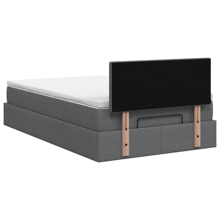 Pat Ottoman cu Saltea și LED Gri închis 120 x 190 cm Țesătură WALTI