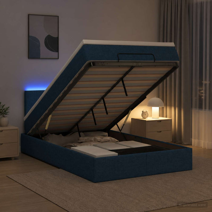 Pat Ottoman cu Saltea și LED albastru 120 x 190 cm Țesătură - WALTI WALTI