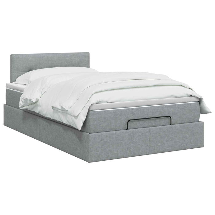 Pat Ottoman cu Saltea și LED Gri deschis 120 x 200 cm Țesătură WALTI