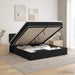 Pat ottoman cu saltea cu headboard Negru 200 x 200 cm Țesătură - WALTI WALTI
