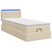Pat Ottoman cu Saltea și LED Crem 80 x 200 cm Țesătură - WALTI WALTI