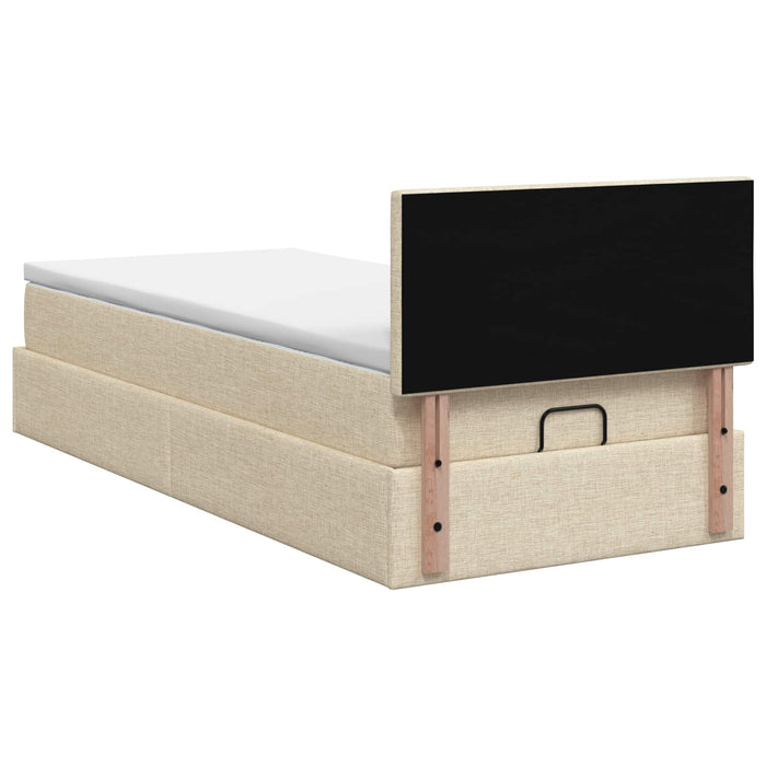 Pat Ottoman cu Saltea și LED Crem 80 x 200 cm Țesătură - WALTI WALTI