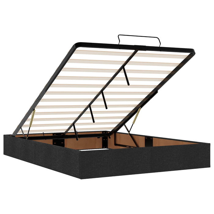 Pat Ottoman cu Saltea și LED Negru 140 x 200 cm Țesătură WALTI