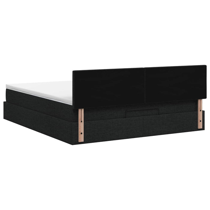Pat Ottoman cu Saltea și LED Negru 160 x 200 cm Țesătură - WALTI WALTI