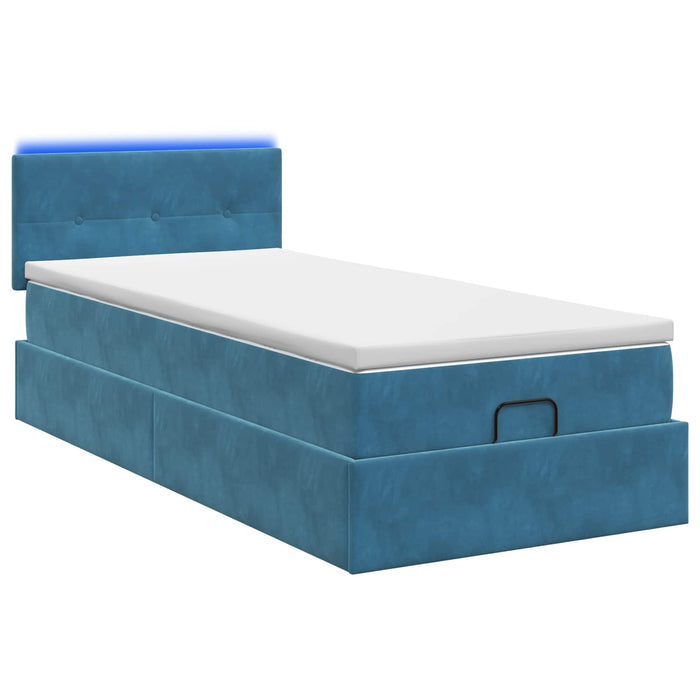 Pat Ottoman cu Saltea și LED Albastru închis 100 x 200 cm WALTI