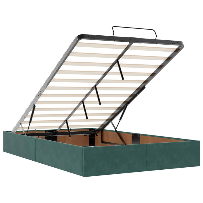 Pat Ottoman cu Saltea și LED Verde închis 120 x 190 cm Catifea WALTI