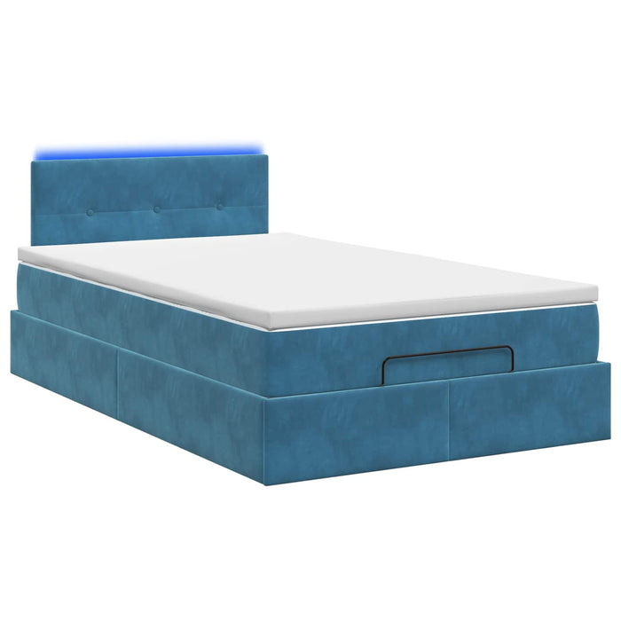 Pat Ottoman cu Saltea și LED Albastru închis 120 x 190 cm WALTI