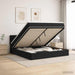 Pat ottoman cu saltea cu headboard Negru 160 x 200 cm Catifea - WALTI WALTI