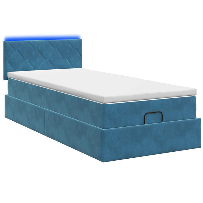 Pat Ottoman cu Saltea și LED Albastru închis 100 x 200 cm WALTI