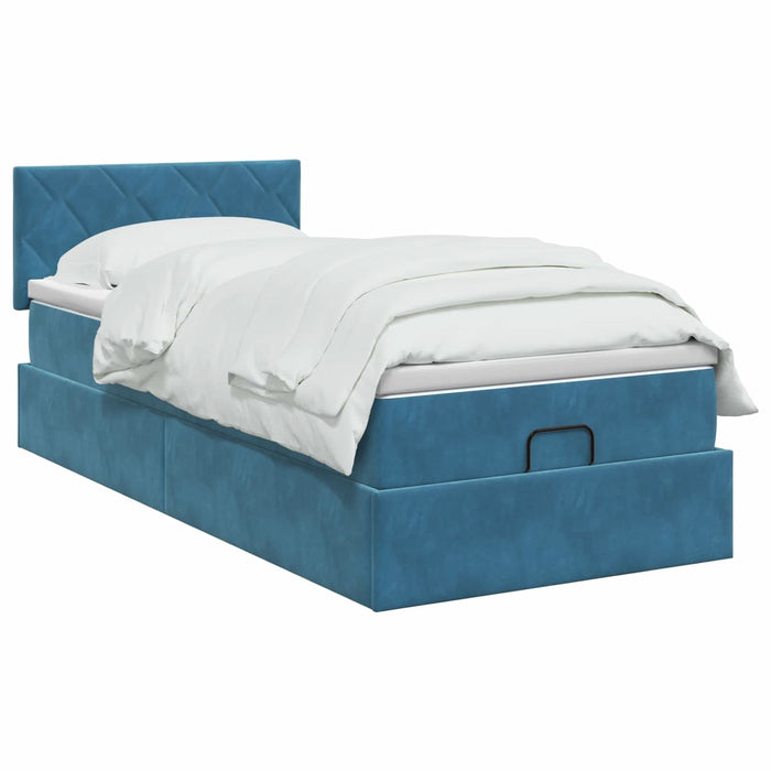 Pat Ottoman cu Saltea și LED Albastru închis 100 x 200 cm WALTI