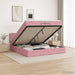 Pat ottoman cu saltea cu headboard Roz 200 x 200 cm Catifea - WALTI WALTI