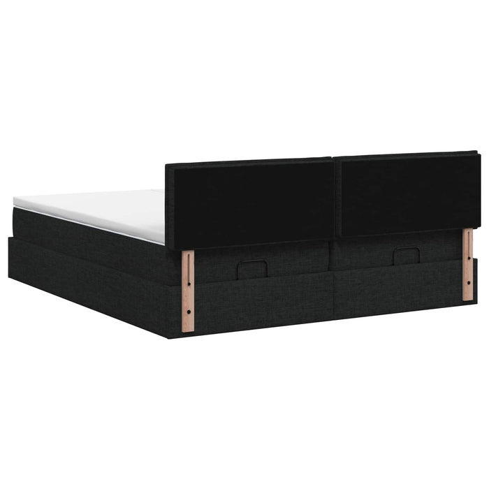 Pat Ottoman cu Saltea și LED Negru 180 x 200 cm Țesătură WALTI