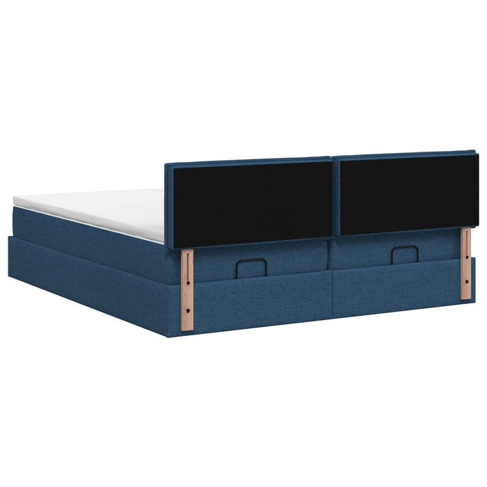 Pat Ottoman cu Saltea și LED albastru 200 x 200 cm Țesătură - WALTI WALTI