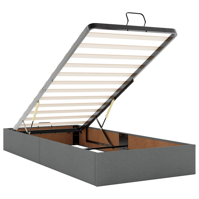 Pat Ottoman cu Saltea și LED Gri închis 200 x 200 cm Țesătură - WALTI WALTI