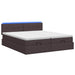 Pat Ottoman cu Saltea și LED Maro închis 200 x 200 cm Țesătură - WALTI WALTI