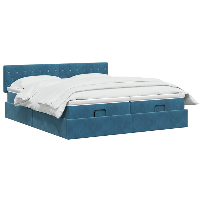 Pat Ottoman cu Saltea și LED Albastru închis 180 x 200 cm - WALTI WALTI