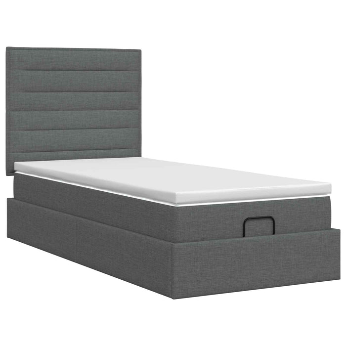 Pat ottoman cu saltea Gri închis 100 x 200 cm Țesătură WALTI