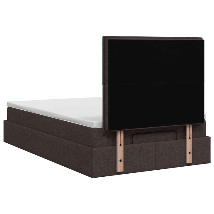 Pat ottoman cu saltea Maro închis 120 x 190 cm Țesătură WALTI