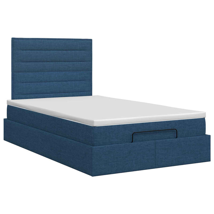 Pat ottoman cu saltea albastru 120 x 190 cm Țesătură - WALTI WALTI