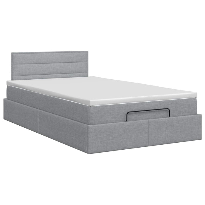 Pat ottoman cu saltea Gri deschis 120 x 200 cm Țesătură WALTI
