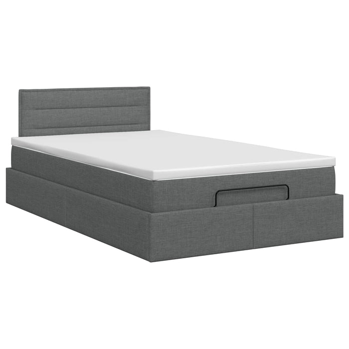 Pat ottoman cu saltea Gri închis 120 x 200 cm Țesătură WALTI