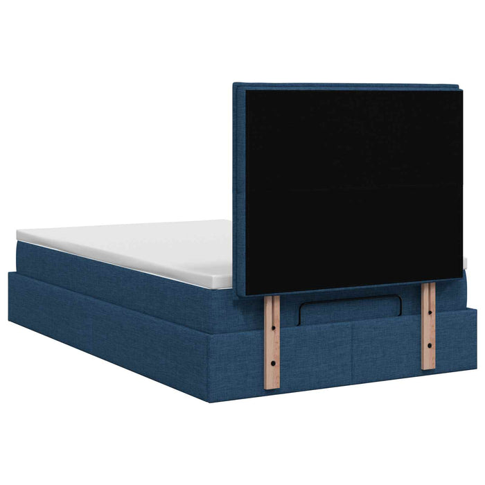 Pat ottoman cu saltea albastru 120 x 200 cm Țesătură - WALTI WALTI