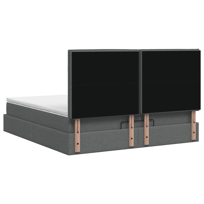 Pat ottoman cu saltea Gri închis 160 x 200 cm Țesătură WALTI