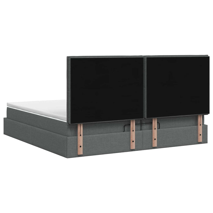 Pat ottoman cu saltea Gri închis 200 x 200 cm Țesătură WALTI