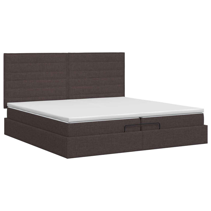 Pat ottoman cu saltea Maro închis 200 x 200 cm Țesătură WALTI
