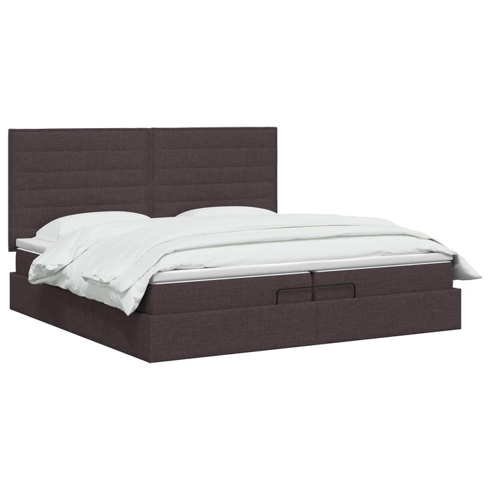 Pat ottoman cu saltea Maro închis 200 x 200 cm Țesătură WALTI