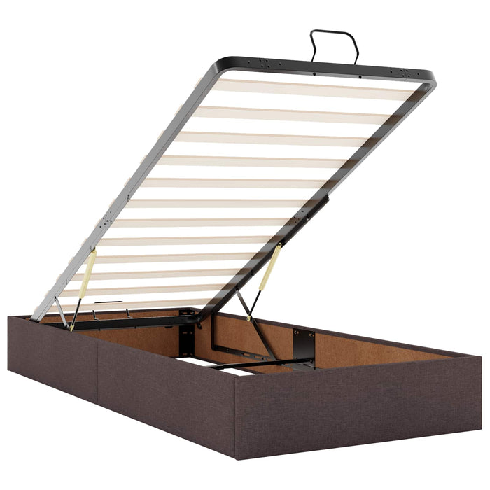 Pat ottoman cu saltea Maro închis 90 x 200 cm Țesătură WALTI