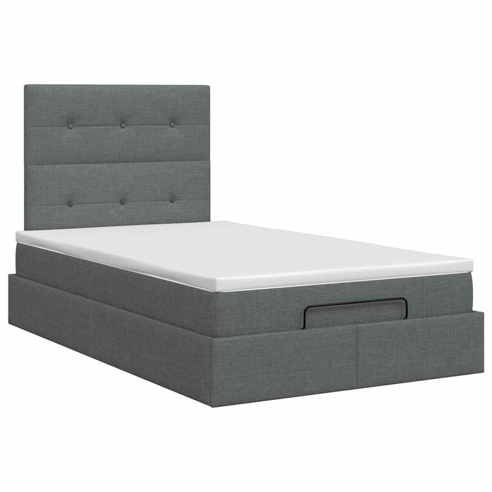Pat ottoman cu saltea Gri închis 120 x 190 cm Țesătură - WALTI WALTI