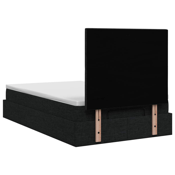 Pat ottoman cu saltea cu headboard Negru 120 x 200 cm Țesătură - WALTI WALTI