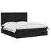 Pat ottoman cu saltea cu headboard Negru 140 x 190 cm Țesătură - WALTI WALTI