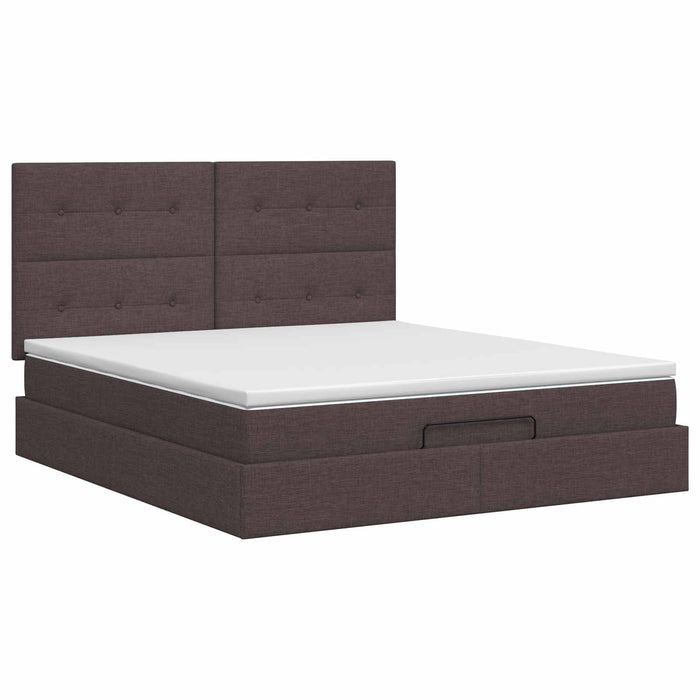 Pat ottoman cu saltea Maro închis 140 x 200 cm Țesătură WALTI