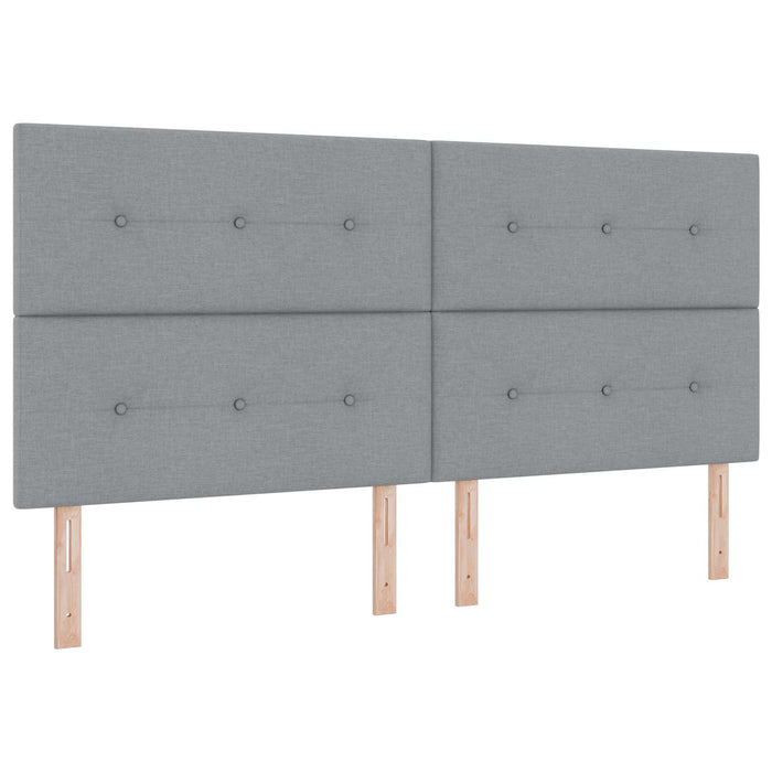Pat ottoman cu saltea Gri deschis 200 x 200 cm Țesătură WALTI