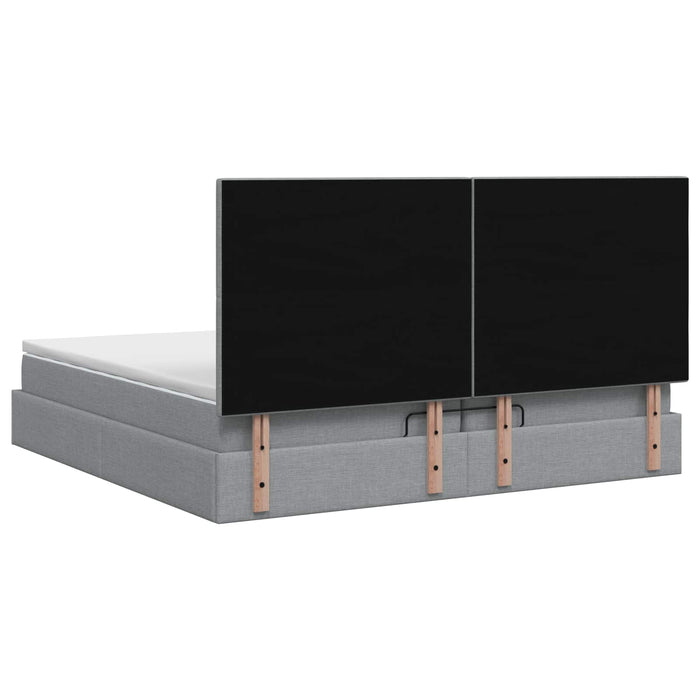 Pat ottoman cu saltea Gri deschis 200 x 200 cm Țesătură WALTI