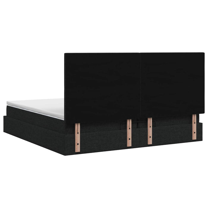 Pat ottoman cu saltea cu headboard Negru 200 x 200 cm Țesătură - WALTI WALTI