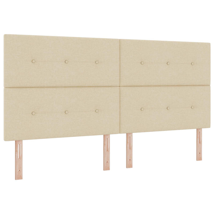 Pat ottoman cu saltea cu headboard Crem 200 x 200 cm Țesătură WALTI