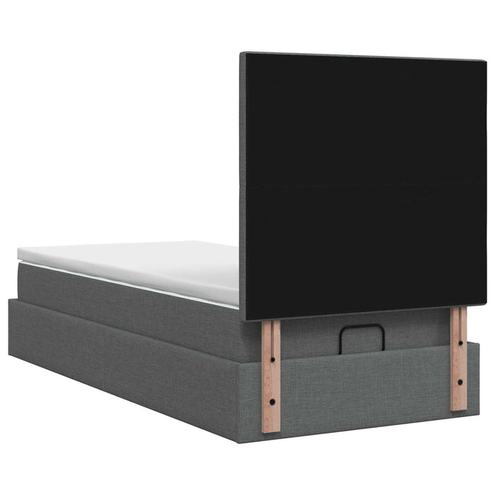 Pat ottoman cu saltea Gri închis 80 x 200 cm Țesătură WALTI