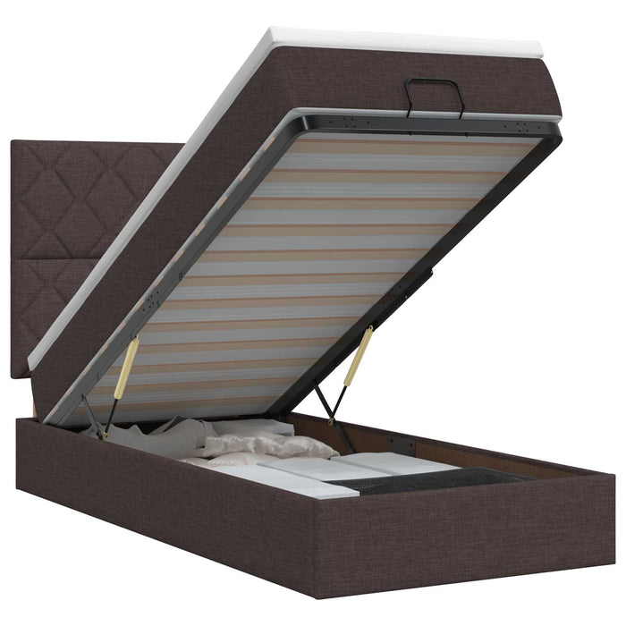 Pat ottoman cu saltea Maro închis 80 x 200 cm Țesătură WALTI