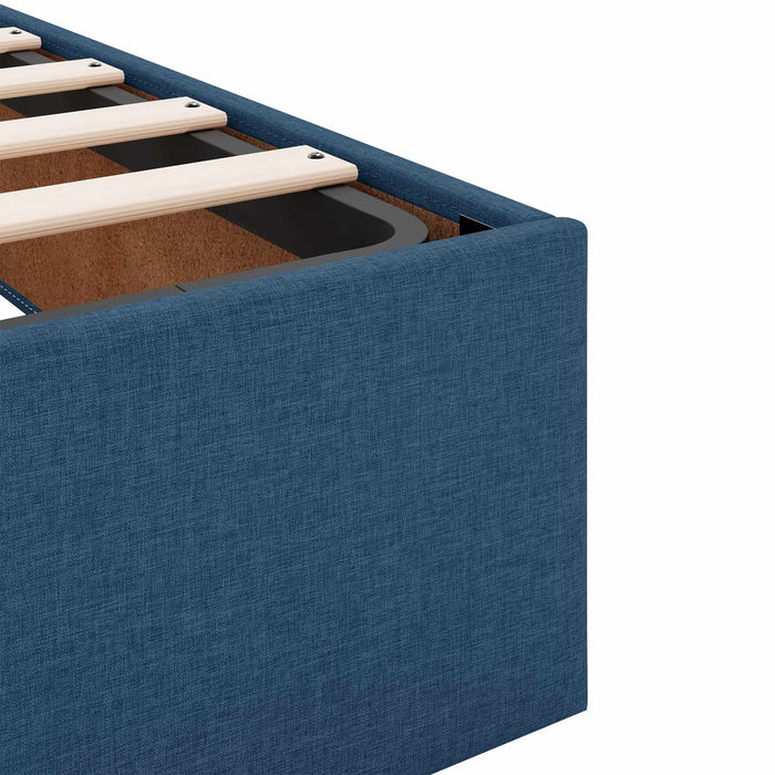 Pat ottoman cu saltea albastru 80 x 200 cm Țesătură WALTI