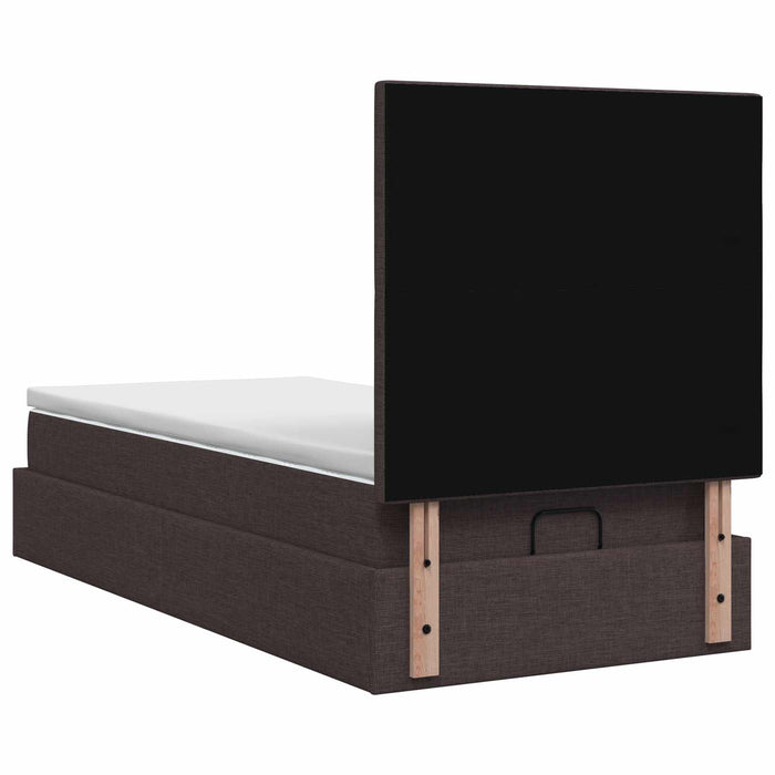 Pat ottoman cu saltea Maro închis 90 x 190 cm Țesătură WALTI